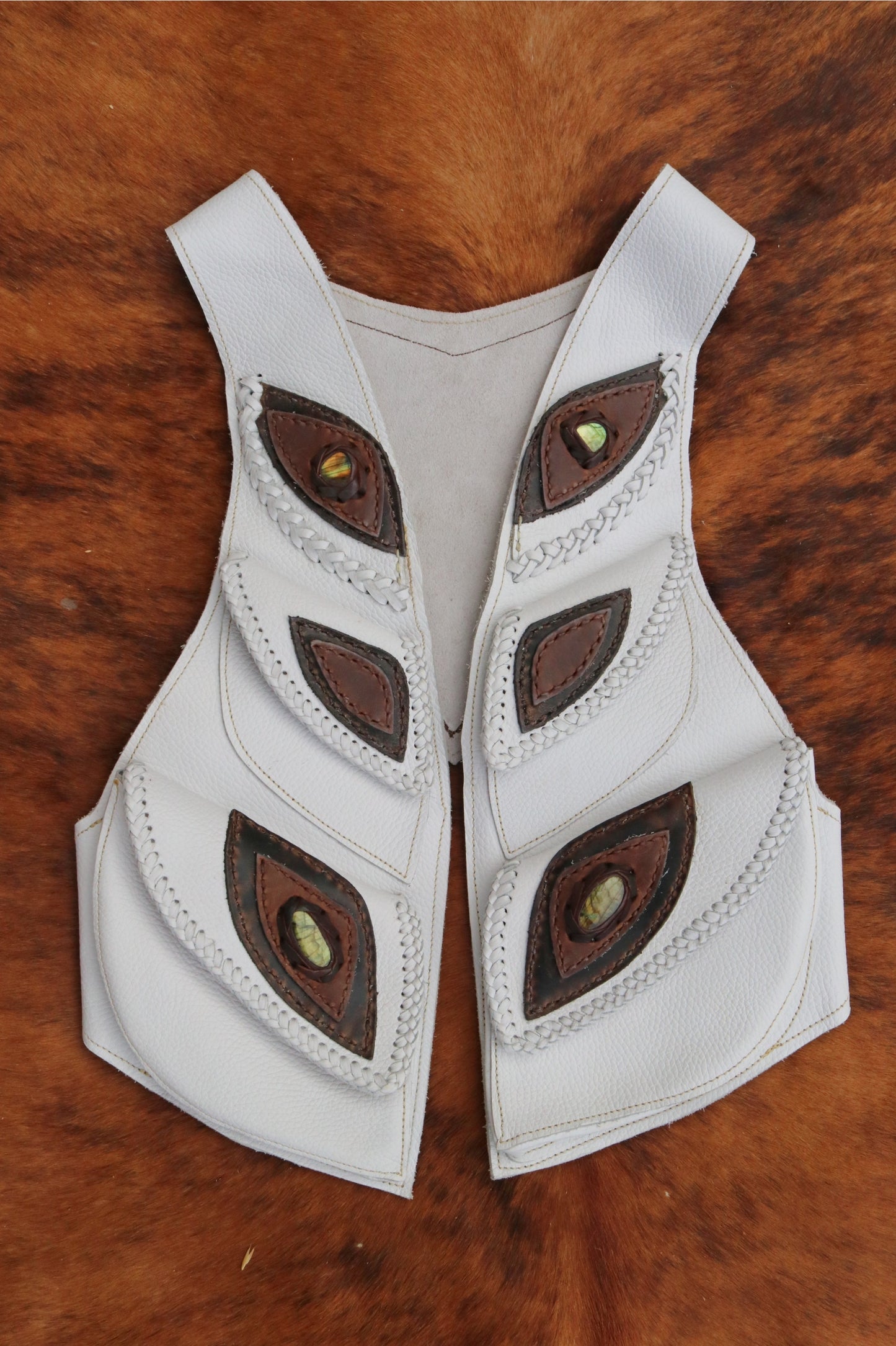 Men's El Norteno Holster | White Leather | Labradorite