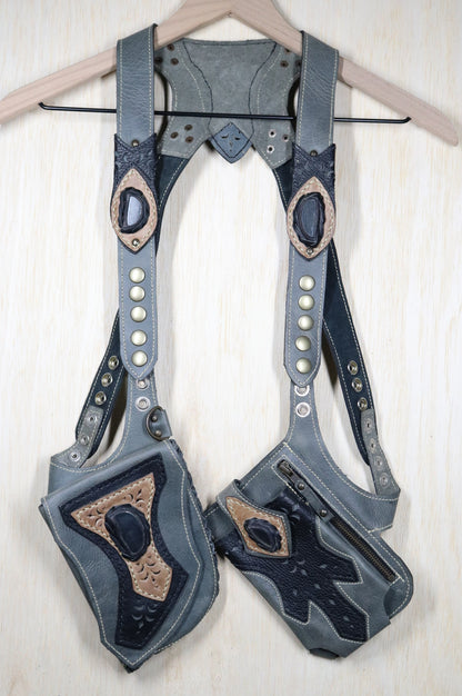 Men's Occidental Holster | Gray Leather | Black Agate