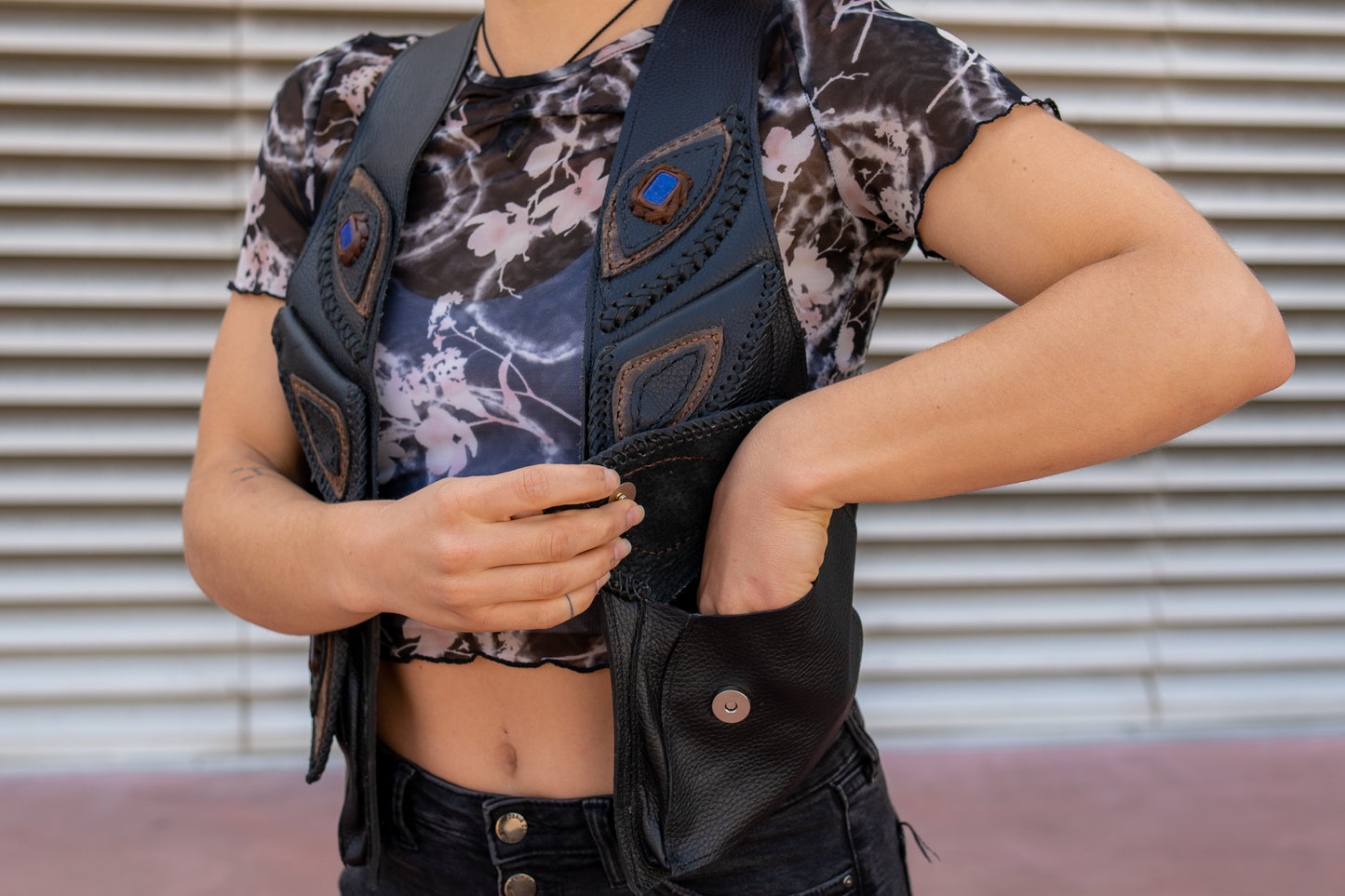 Women's El Norteno Holster | Gray Leather | Labradorite