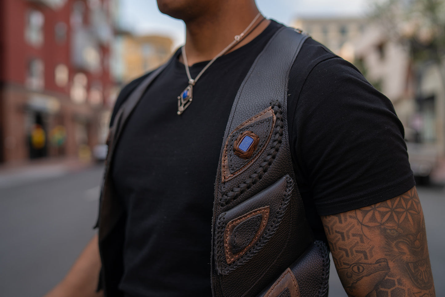 Men's El Norteno Holster | Brown Leather | Labradorite