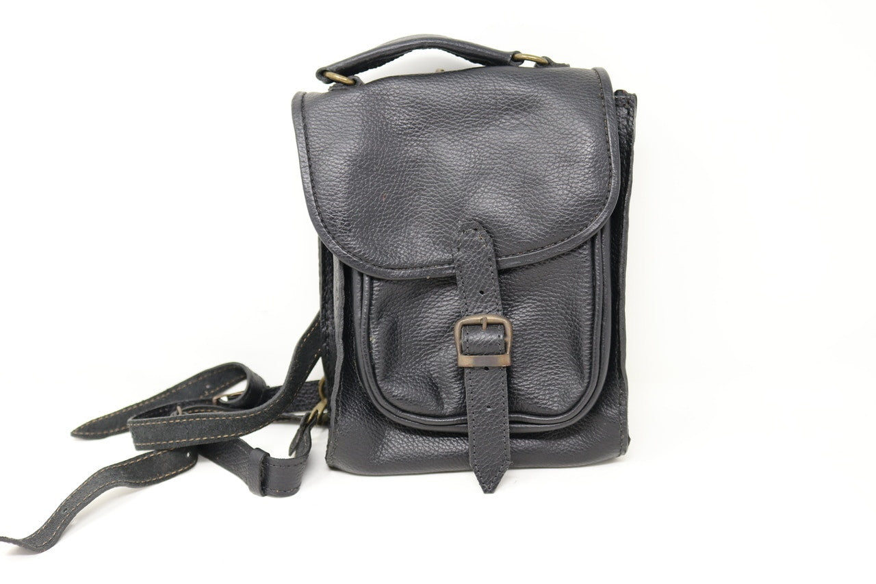 Leather Backpack - Red