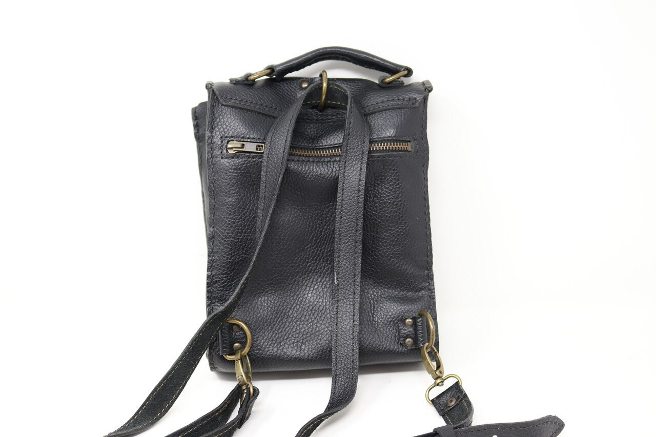 Leather Backpack - Red