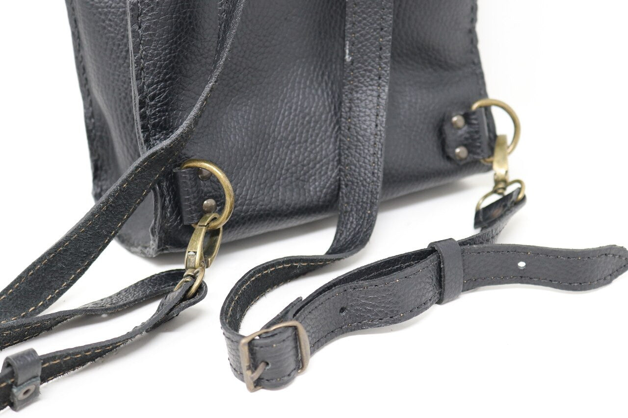 Leather Backpack - Red