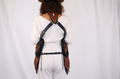 Women's El Viajero Holster | Blue Leather | Labradorite | With Fringe