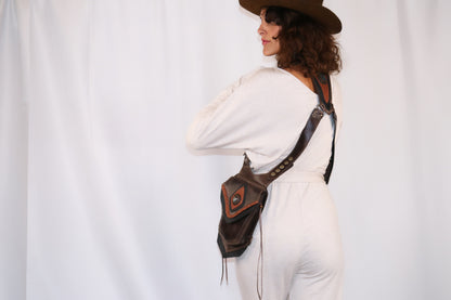 Women's El Viajero Holster | Blue Leather | Labradorite | With Fringe
