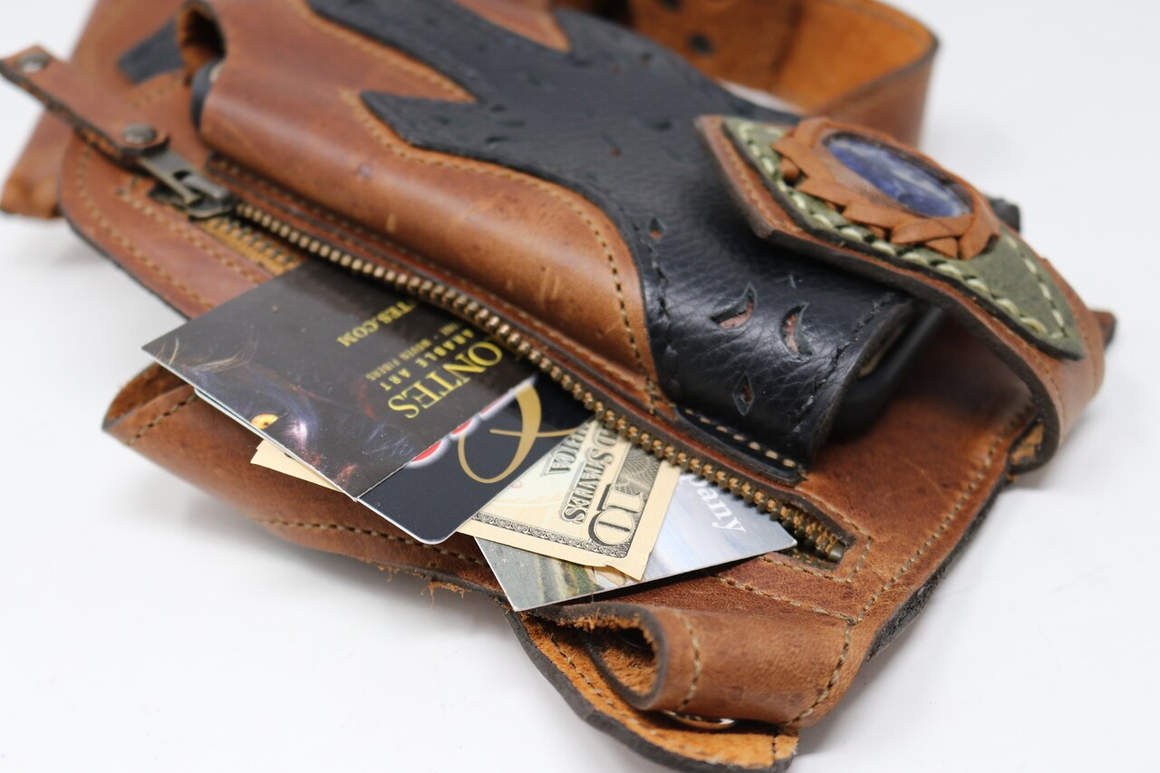 Men's Occidental Holster | Beige Leather | Turquoise