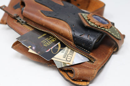 Men's Occidental Holster | Beige Leather | Turquoise