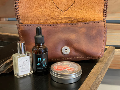 Leather Travel Bag - Cosmetic Bag