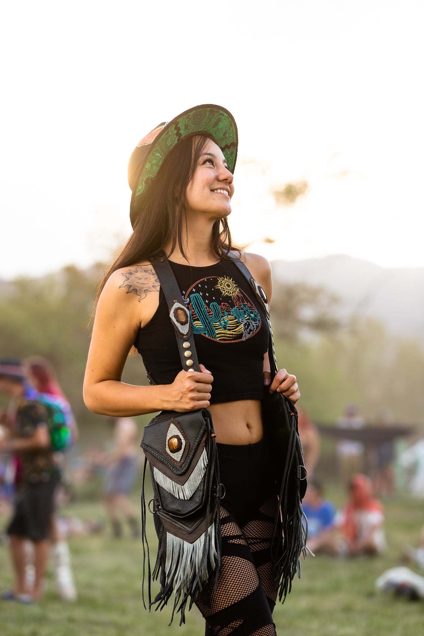 Women's El Viajero Holster | Yellow Leather | Labradorite | With Fringe